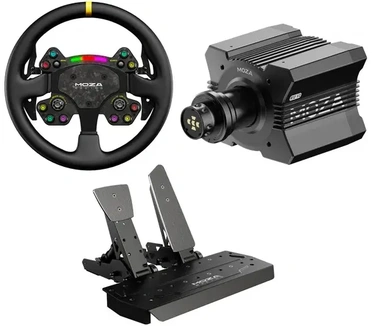 Moza Racing MOZA RS V2 stuurwiel + R12 V2 stuurbasis + SR-P Pedal Set (Throttle + Brake) Bundel