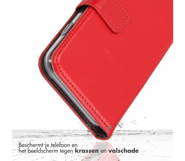 Selencia Echt Lederen Bookcase Samsung Galaxy A13 (4G) - Rood