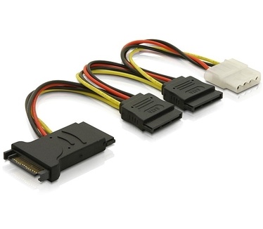 Delock Cable Power SATA 15pin > 3x SATA HDD + 1x 4pin IDE