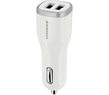 Mobiparts Car Charger Dual USB 4.8A White