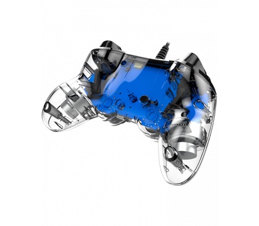 Nacon Officieel gelicenseerde Illuminated Wired Compact Controller voor PS4 - blauw Blauw, Transparant