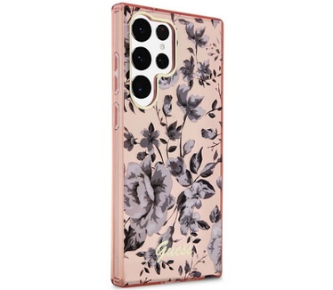 Guess Flower Back Case Samsung Galaxy S23 Ultra (S918) - Roze Roze