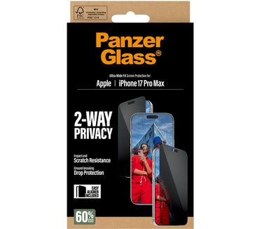 PanzerGlass PanzerGlass® 2-Way Privacy Screen Protector iPhone 17 Pro Max | Ultra-Wide Fit w. EasyAligner