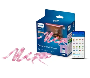 Philips Smart Lighting - LED strip - Lengte: 5m - RGB - Gekleurd en instelbaar wit licht - Muzieksynchronisatie - Werkt met de WiZ app - Wifi