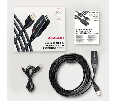 Axagon ADR-220 USB 2.0 A-M -> A-F active extension/repeater cable 20m - Kabel - Digital/Daten