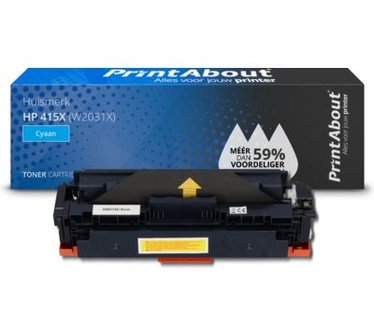 PrintAbout Huismerk HP 415X (W2031X) Toner Cyaan Hoge capaciteit