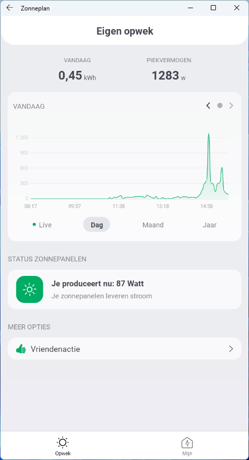De Zonneplan-app werkt direct na installatie vlekkeloos.
