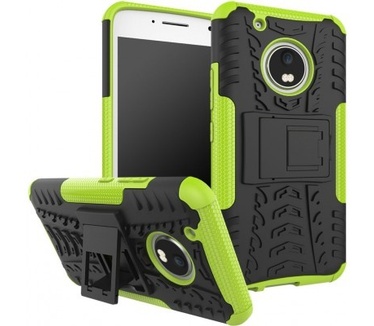 qMust Motorola Moto G5 Plus Rugged Hybrid Case - Dual Protection - Groen