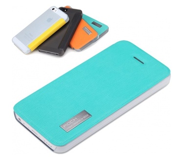 Rock ROCK Leather case Apple iPhone 5 en 5S (ELEGANT Serie blue)