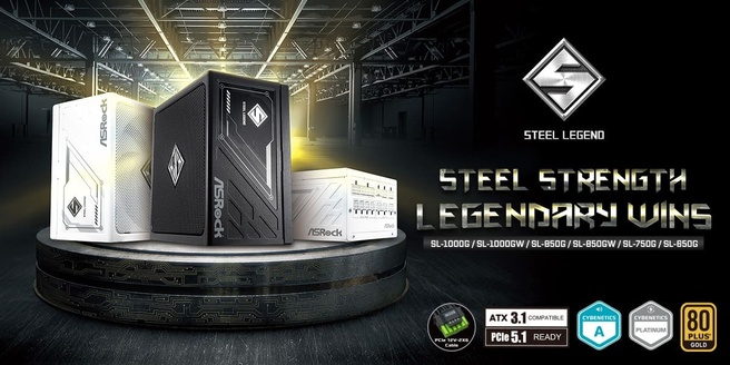 Steel Legend-voedingen van ASRock. Bron: ASRock