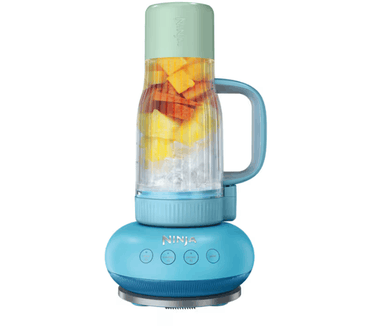 Ninja BlendBoss blender met draagbare beker, persoonlijke blender met afneembare reisbeker, 3 automatische voorgeprogrammeerde modi, blauwe framboos DB351EUBL