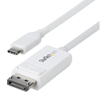 Startech.com 2m USB-C naar DisplayPort 1.2 Kabel 4K 60Hz, Bidirectionele DP naar USB-C / USB-C naar DP Omkeerbare Adapter Kabel, Thunderbolt Compatibel, Wit