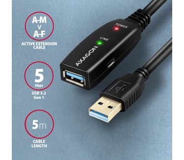 Axagon ADR-305 USB 3.2 Gen 1 A-M -> A-F active extension/repeater cable 5m - Kabel - Digital/Daten