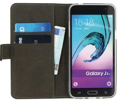 Mobilize Gelly Wallet Book Case Samsung Galaxy J3 (2016) - Zwart