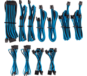 Corsair Premium Individually Sleeved PSU Cables Pro Kit Type 4 Gen 4 Blauw/Zwart