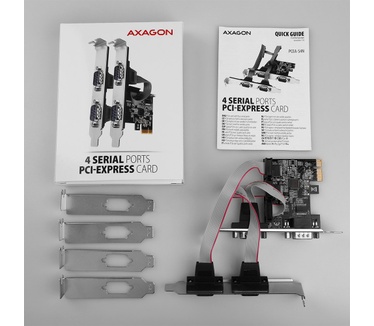 Axagon PCEA-PSN PCIe-Adapter mit 4x Seriell-Ports - ASIX AX99100 Chipsatz
