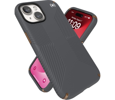 Speck Presidio2 Grip Apple iPhone 15 Charcoal Grey - with Microban