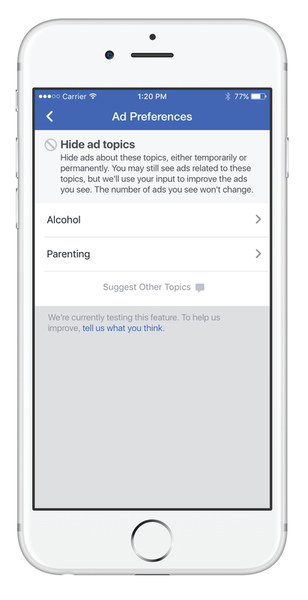 facebook ads verbergen