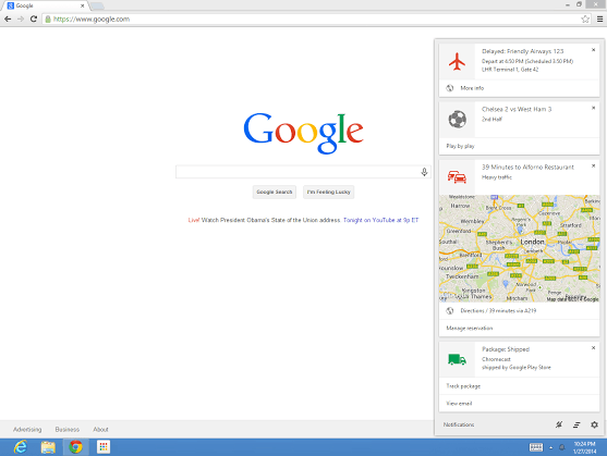 Google Now in Chrome