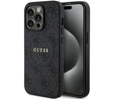 Guess 4G MagSafe Back Case - Apple iPhone 15 Pro Max (6.7") Zwart Zwart