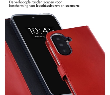 Selencia Echt Leren Bookcase Samsung Galaxy A37 (5G) - Rood