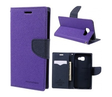 Mercury Samsung Galaxy A5 (2016) Fancy Diary Wallet Case - TPU frame - Purple