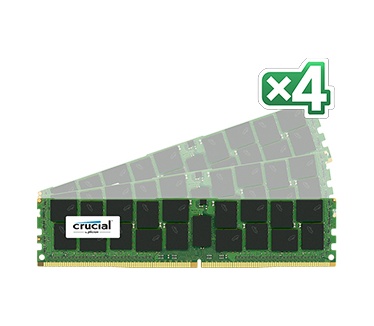 Crucial 64GB (16GB x 4) DDR4 PC4-17000 ECC 1.2V