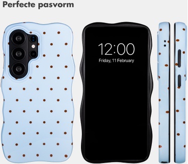 Selencia Vivid Wavy Backcover met MagSafe voor de Samsung Galaxy S26 Ultra - Happy Dots Digital Sky