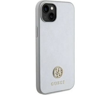 Guess Metal Logo Back Case - Apple iPhone 15 (6.1") - Zilver Zilver