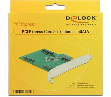 Delock PCI Express Card > 2 x intern mSATA (89479)