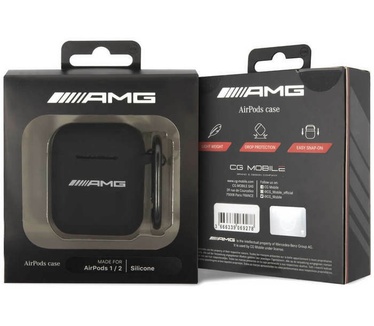 Mercedes-Benz AMG Silicone Case voor Apple Airpods 1 & 2 - Zwart