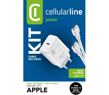 Cellular Line Charger Kit 20W for iPhone 15 Series