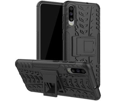 qMust Samsung Galaxy A70 Rugged Hybrid Hoesje Zwart