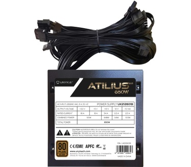UNYKAch ATX Atilius 2.0 Black 650W 80+ Bronze