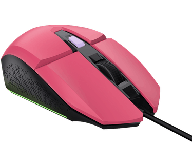 Trust Trust Gaming GXT 109P Felox Gaming Muis met 6 Programmeerbare Knoppen, Ledverlichting, Geïntegreerde Software, 200-6400 DPI, 150 cm USB Kabel, Wired Gaming Mouse voor PC/Laptop - Roze
