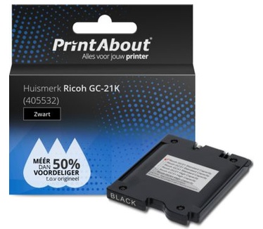 PrintAbout Huismerk Ricoh GC-21K (405532) Inktcartridge Zwart