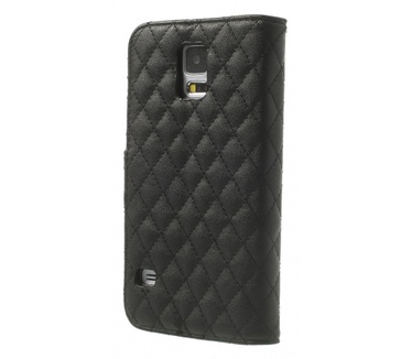 KEES Geruit Portemonnee Hoesje Galaxy S5 - Zwart