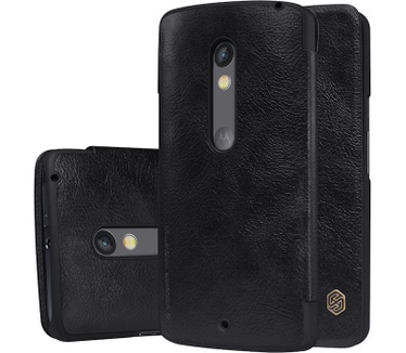 Nillkin Qin PU Leder Book Case voor Motorola Moto X Play - Zwart