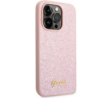 Guess Glitter Flakes Back Case Apple iPhone 14 Pro (6.1") - Roze Roze
