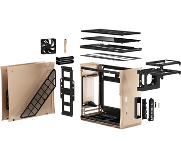 Fractal Design Era ITX Goud - Tempered Glass