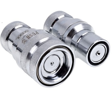 Alphacool Eiszapfen quick release connector kit with double bulkhead G1/4 inner thread - Chrome