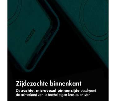 Accezz Vintage Leather Magsafe Backcover Samsung Galaxy S24 / S25 - Smokey Green