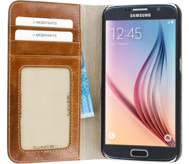 Mobiparts Excellent Wallet Case Samsung Galaxy S6 Oaked Cognac