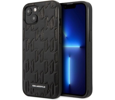 Karl Lagerfeld Monogram Plaque Back Case - iPhone 13 Mini - Zwart Zwart