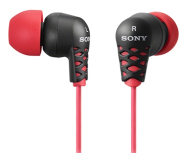 Sony MDR-EX37 (Rood, Zwart)