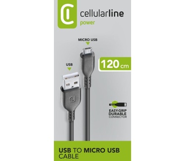 Cellular Line Micro-USB - USB A 1m M/M Zwart