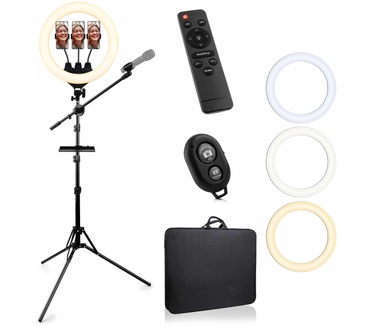 Mojogear RL1 – 18 inch ringlamp set 200 cm met microfoonarm