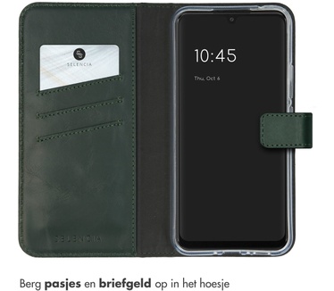 Selencia Echt Lederen Bookcase Samsung Galaxy A34 (5G) - Groen