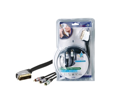 HQ Products 2.5m SCART - 3x RCA