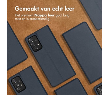 Accezz Premium Leather Slim Bookcase Samsung Galaxy A52(s) (5G/4G) - Donkerblauw